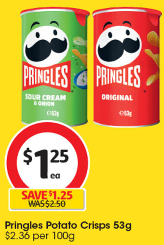 Coles Pringles Potato Crisps 53g offer