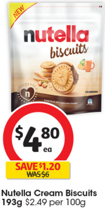 Coles Nutella Cream Biscuits 193g offer