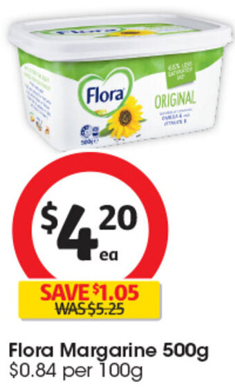 Coles Flora Margarine 500g offer
