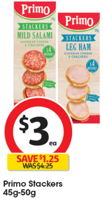 Coles Primo Stackers 45g-50g offer