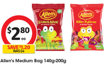 Coles Allen's Medium Bag 140g-200g offer
