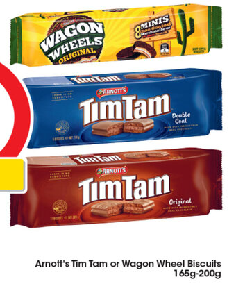 Coles Arnott's Tim Tam or Wagon Wheel Biscuits 165g-200g offer