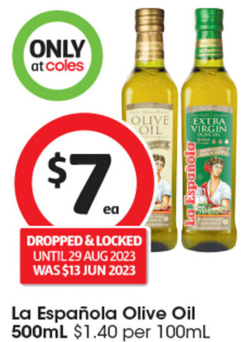Coles La Española Olive Oil 500mL offer