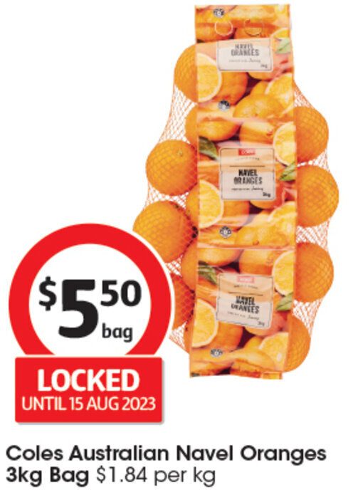Coles Australian Navel Oranges 3kg Coles Australian Navel Oranges 3kg