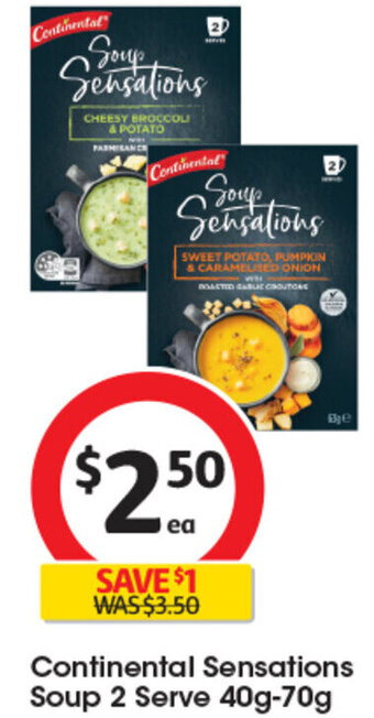 Coles Continental Sensations Soup 2 Serve 40g-70g offer