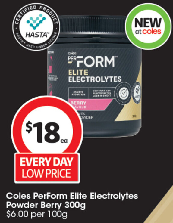 Coles PerForm Elite Electrolytes Powder Berry Coles PerForm Elite