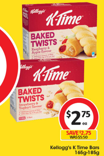 Coles Kellogg's K Time Bars 165g-185g offer