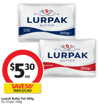 Coles Lurpak Butter Pat 250g offer