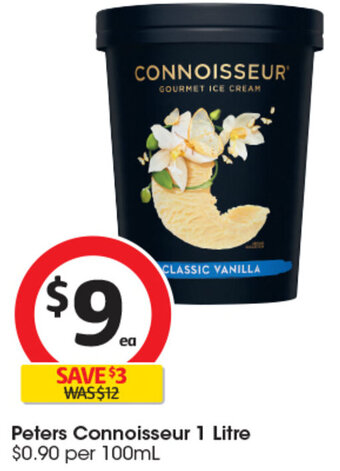 Coles Peters Connoisseur 1 Litre offer