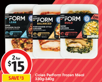 Coles Coles Perform Frozen Meal 330g-340g offer
