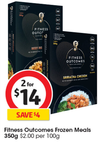 Coles Fitness Outcomes Frozen Meals 350g offer