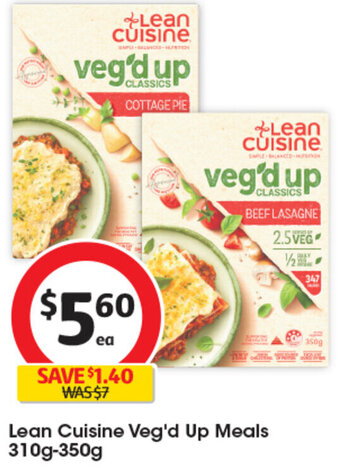 Coles Lean Cuisine Veg'd Up Meals 310g-350g offer