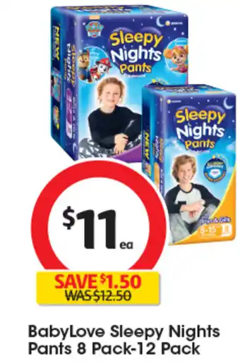 Coles BabyLove Sleepy Nights Pants 8 Pack-12 Pack offer