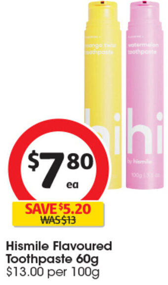 Coles Hismile Flavoured Toothpaste 60g offer