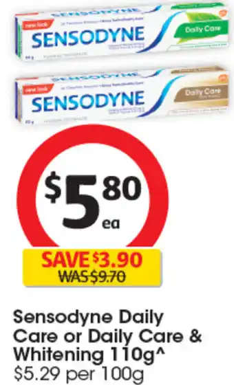 Coles Sensodyne Daily Care or Daily Care & Whitening 110g^ offer