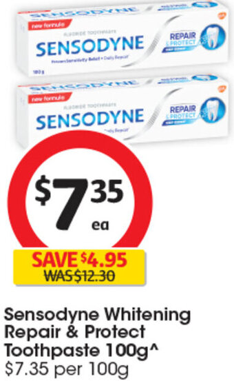 Coles Sensodyne Whitening Repair & Protect Toothpaste 100g^ offer