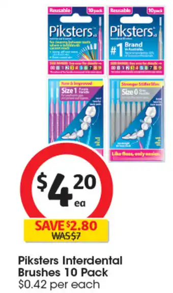 Coles Piksters Interdental Brushes 10 Pack offer