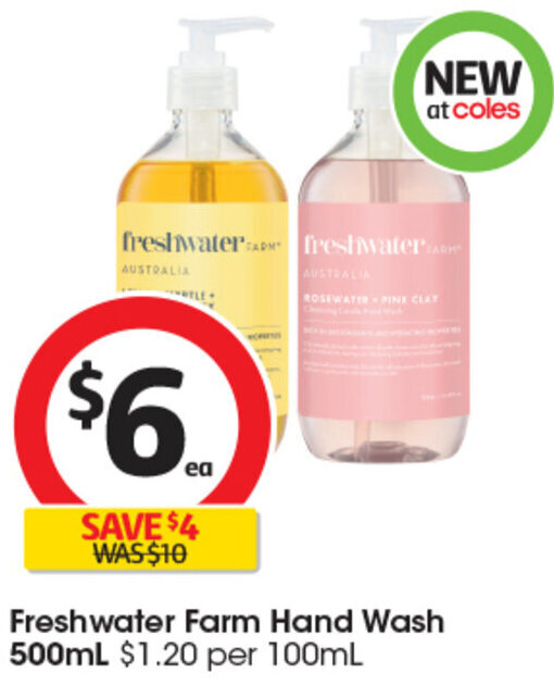 Freshwater Farm Hand Wash 500mL offer at Coles