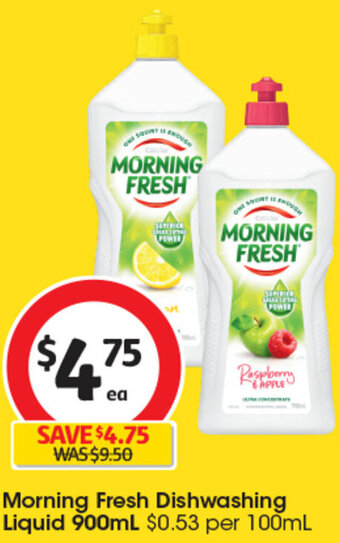 Coles Morning Fresh Dishwashing Liquid 900mL offer