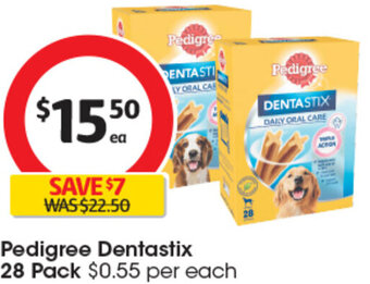 Coles Pedigree Dentastix 28 Pack offer