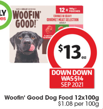 Coles Woofin' Good Dog Food 12x100g offer