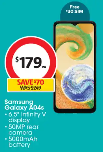 Coles Samsung Galaxy X04s offer