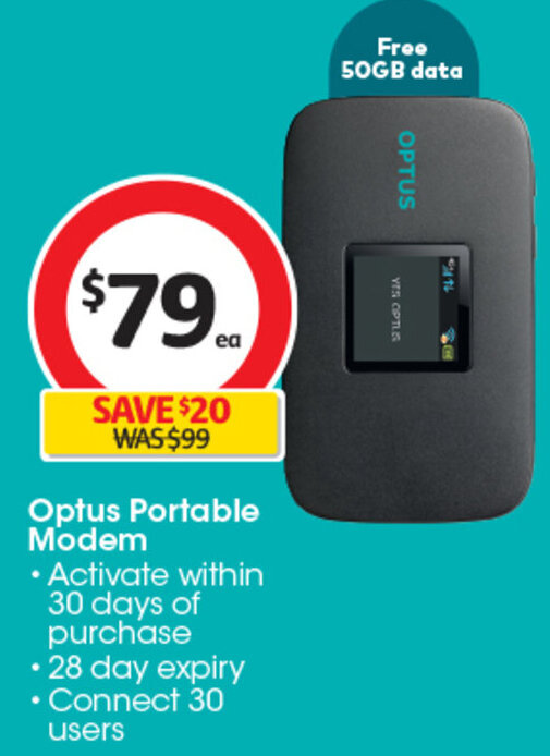 Optus Portable Modem offer at Coles