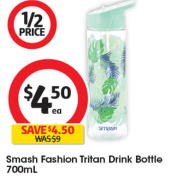 Coles Smash Fashion Tritan Drink Bottle 700mL offer