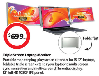 Coles Triple Screen Laptop Monitor offer