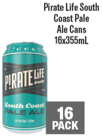 Coles Pirate Life South Coast Pale Ale Cans 16x355mL offer