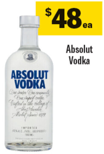Coles Absolut Vodka offer
