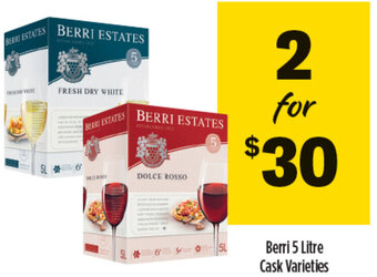 Coles Berri 5 Litre Cask Varieties offer