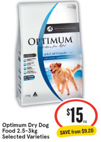 IGA Optimum Dry Dog Food 2.5-3kg Selected Varieties offer
