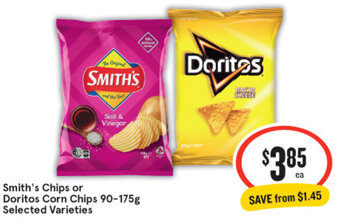 IGA Smith's Chips or Doritos Corn Chips 90-175g Selected Varieties offer