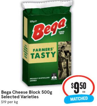 IGA Bega Cheese Block 500g Selected Varieties offer