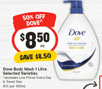 IGA Dove Body Wash 1 Litre Selected Varieties offer