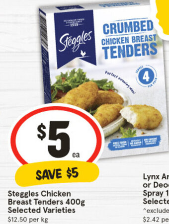 IGA Steggles Chicken Breast Tenders 400g Selected Varieties offer