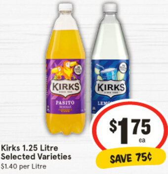 IGA Kirks 1.25 Litre Selected Varieties offer