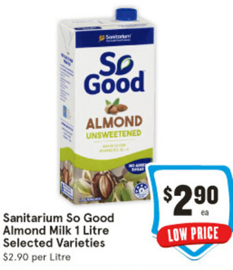 Sanitarium So Good Almond Milk 1 Litre Selected Varieties