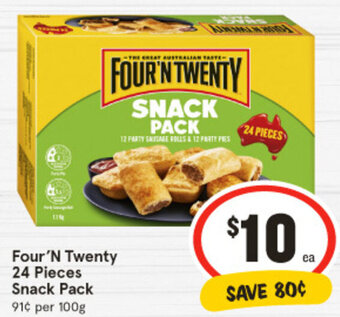 IGA Four'N Twenty 24 Pieces Snack Pack offer