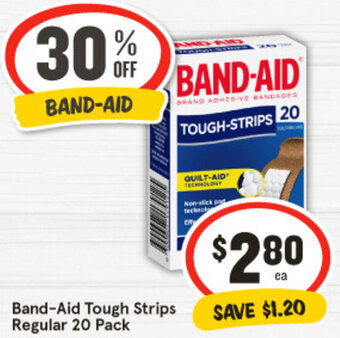 IGA Band-Aid Tough Strips Regular 20 Pack offer