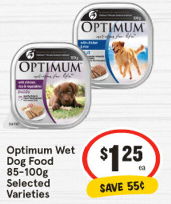 IGA Optimum Wet Dog Food 85-100g Selected Varieties offer
