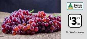 Foodworks Red Seedless Grapes offer