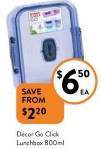 Foodworks Décor Go Click Lunchbox 800ml offer