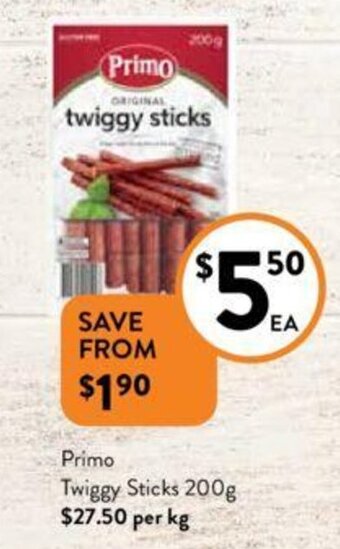 Foodworks Primo Twiggy Sticks 200g offer