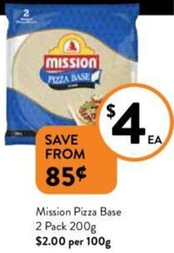 Foodworks Mission Pizza Base 2 Pack 200g offer