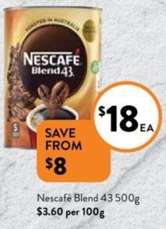 Foodworks Nescafé Blend 43 500g offer