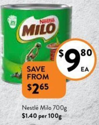 Foodworks Nestlé Milo 700g offer