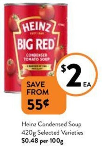 Foodworks Heinz Condensed Soup 420g Selected Varieties offer