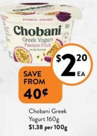 Foodworks Chobani Greek Yogurt 160g offer